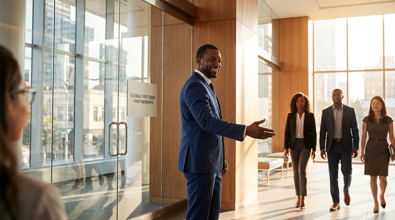 African business professionals in modern office